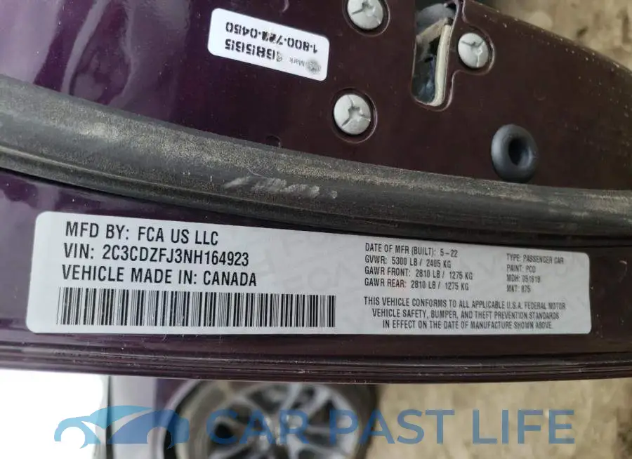 2C3CDZFJ3NH164923# 12