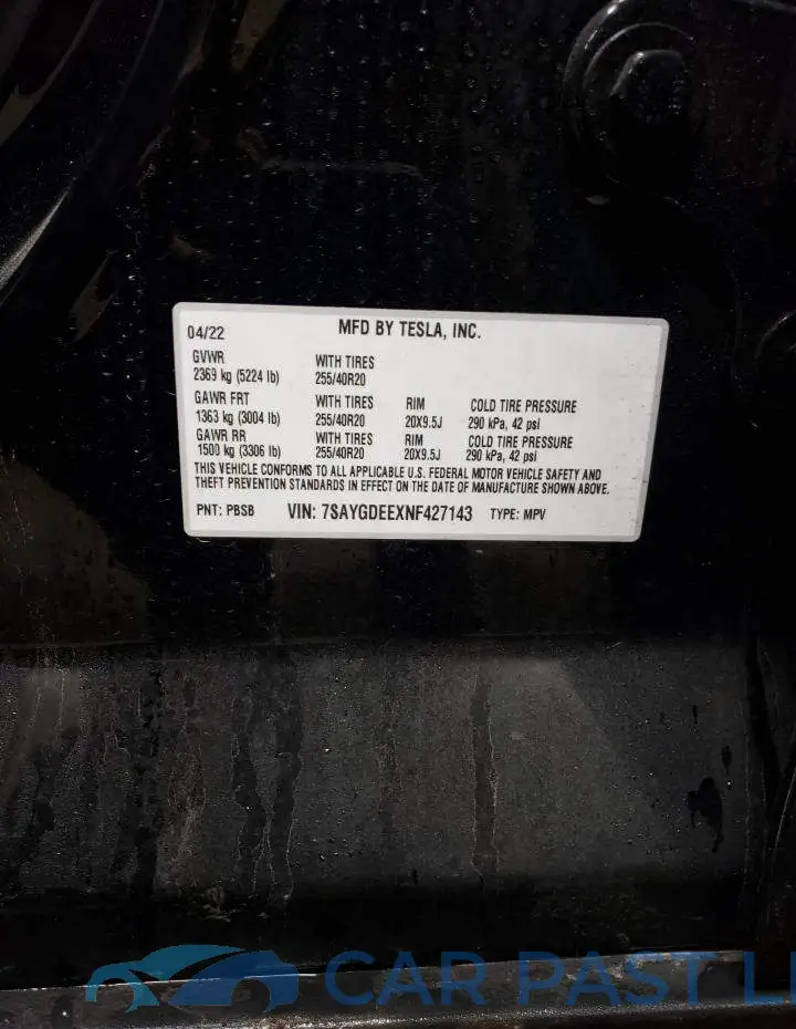 7SAYGDEEXNF427143# 12