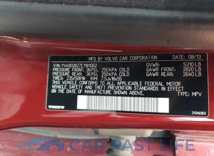 YV4902BZ7E1181062# 12