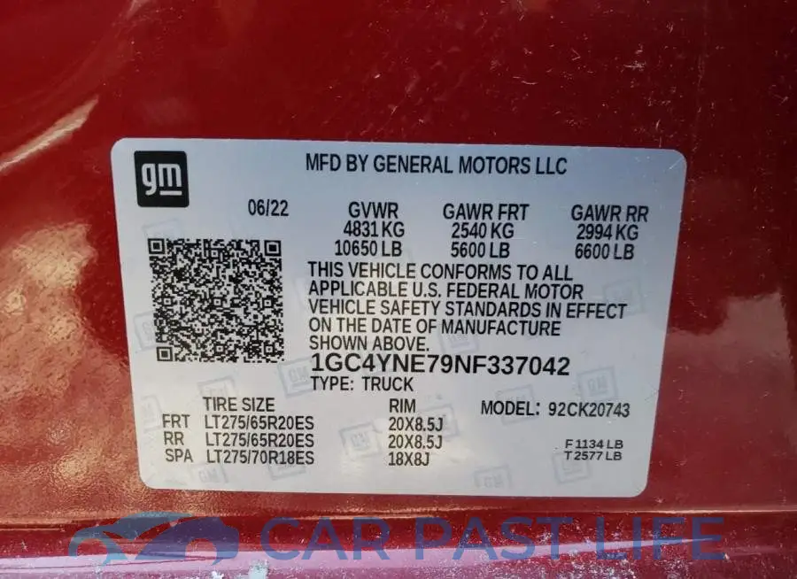 1GC4YNE79NF337042# 12
