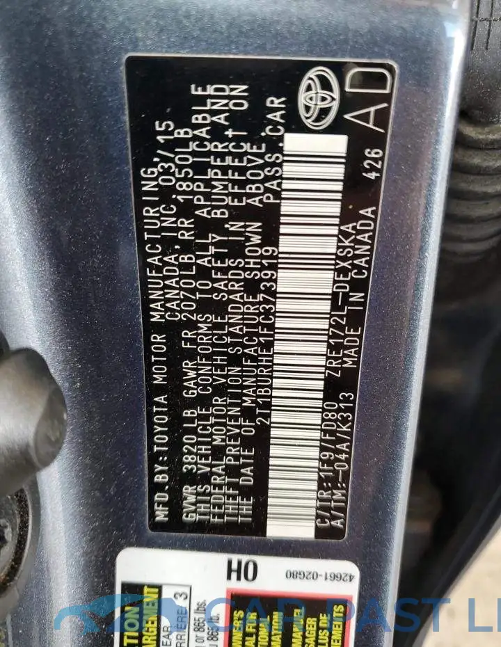 2T1BURHE1FC373919# 12