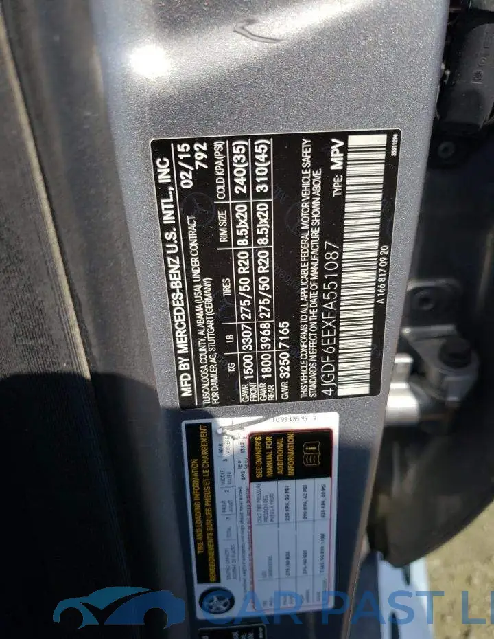 4JGDF6EEXFA551087# 13