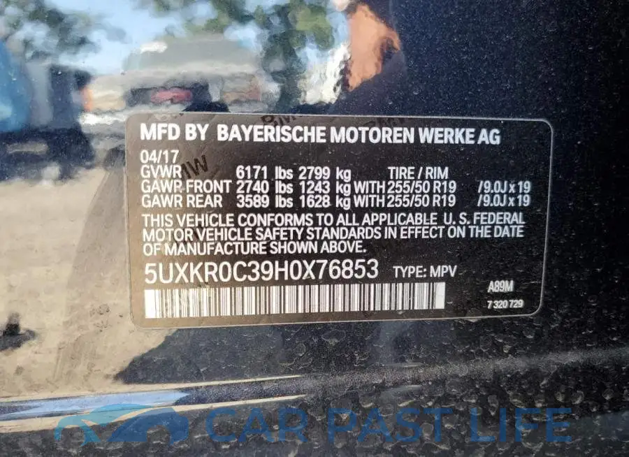 5UXKR0C39H0X76853# 12