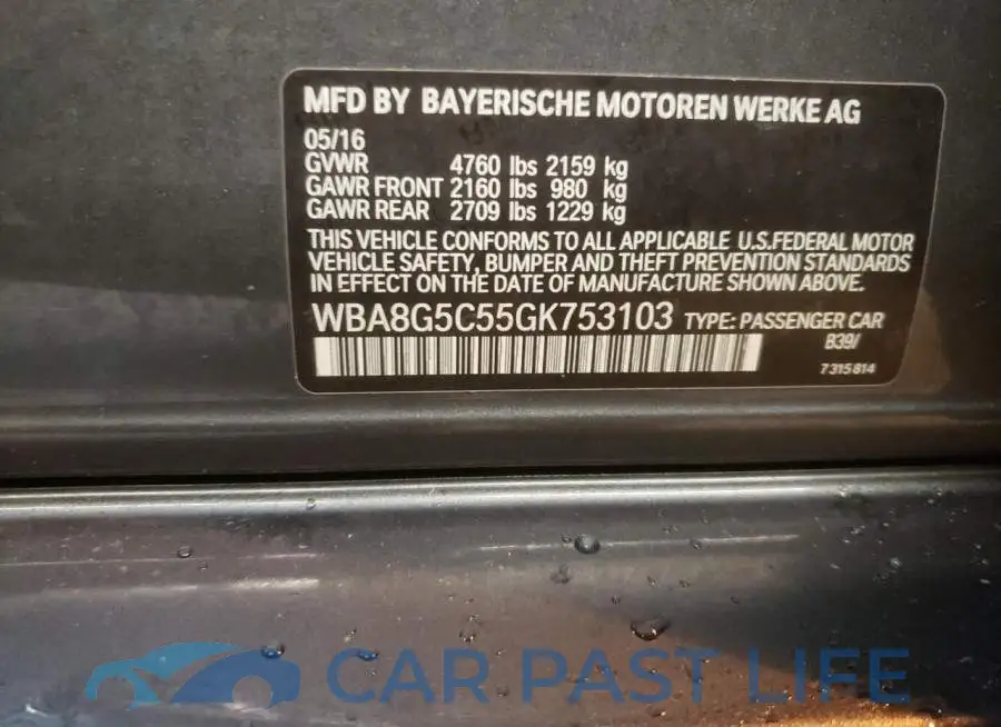 WBA8G5C55GK753103# 13