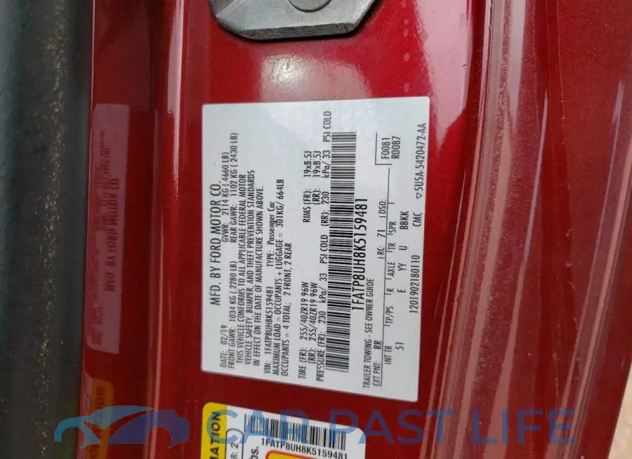 1FATP8UH8K5159481# 12