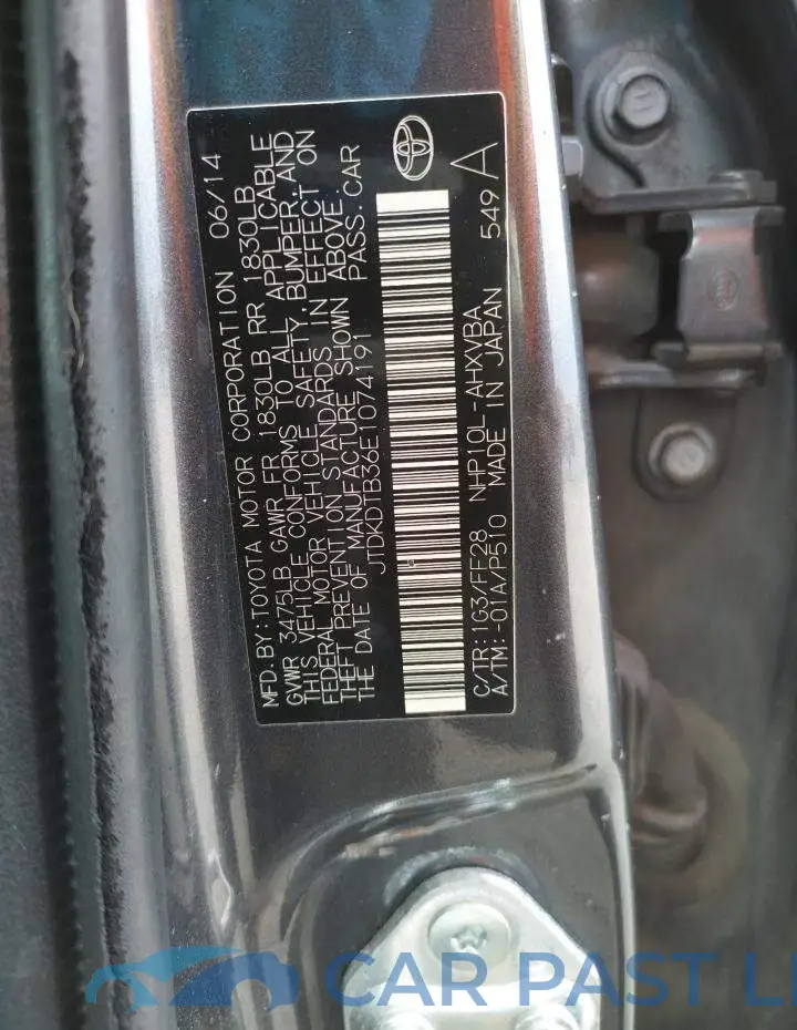 JTDKDTB36E1074191# 12