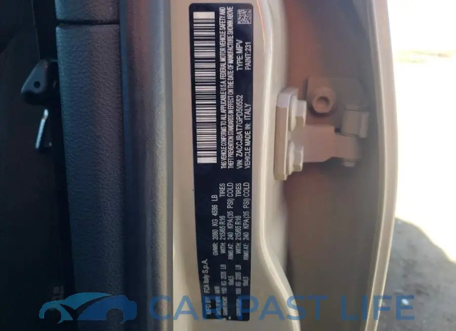 ZACCJBAT7GPD50552# 10
