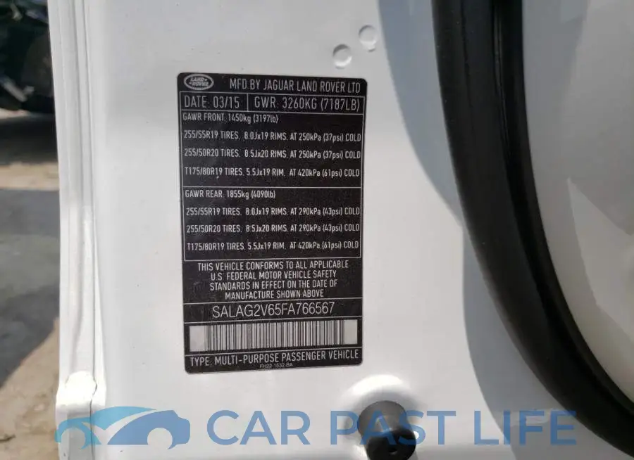 SALAG2V65FA766567# 13