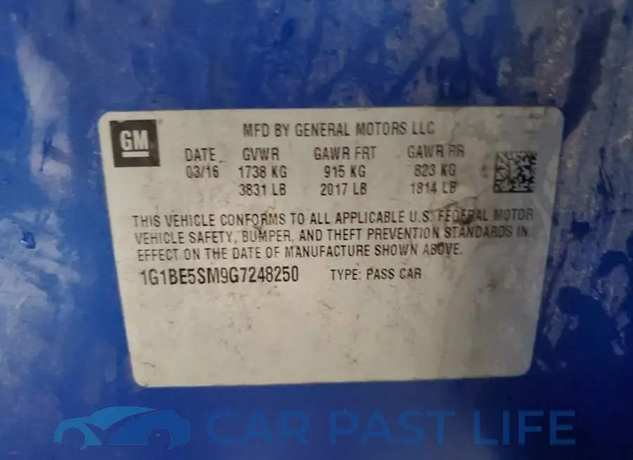 1G1BE5SM9G7248250# 12
