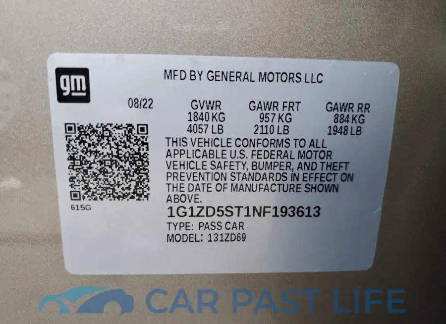1G1ZD5ST1NF193613# 12