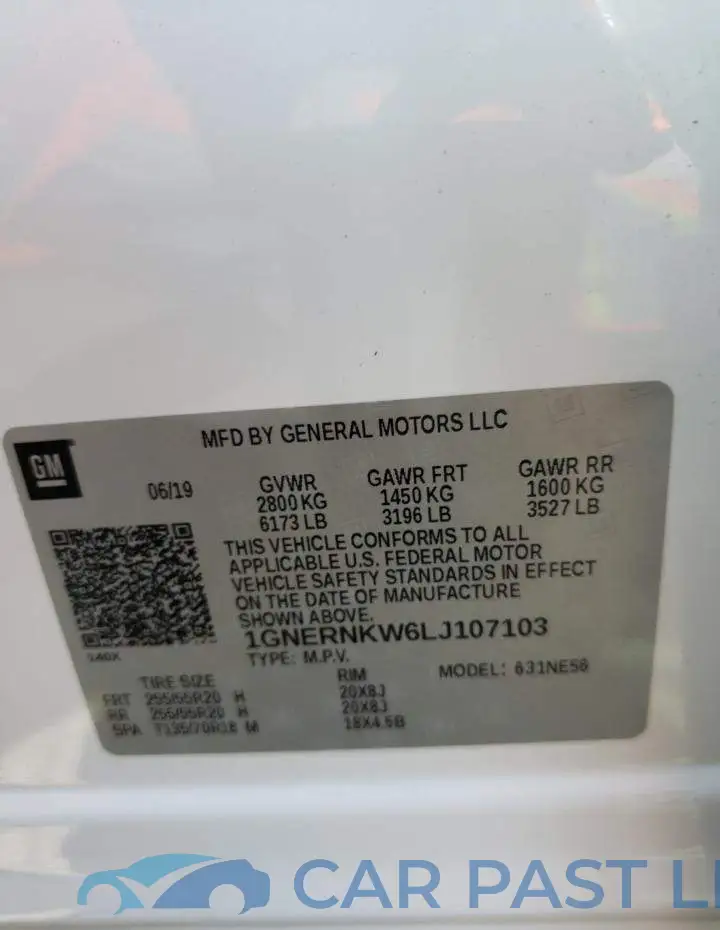 1GNERNKW6LJ107103# 13