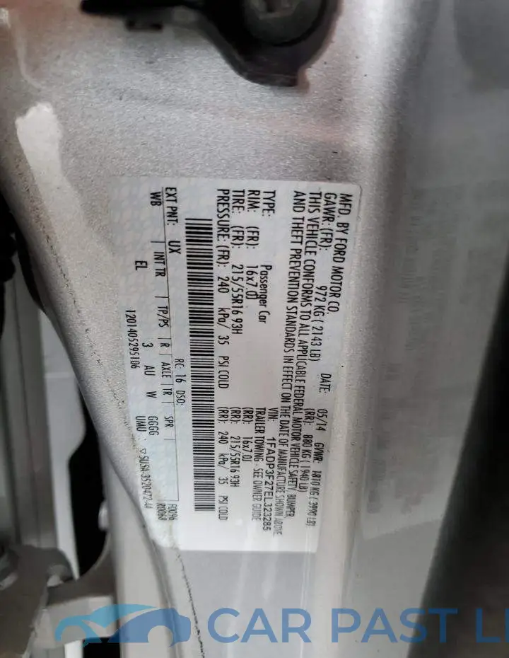 1FADP3F27EL323285# 12