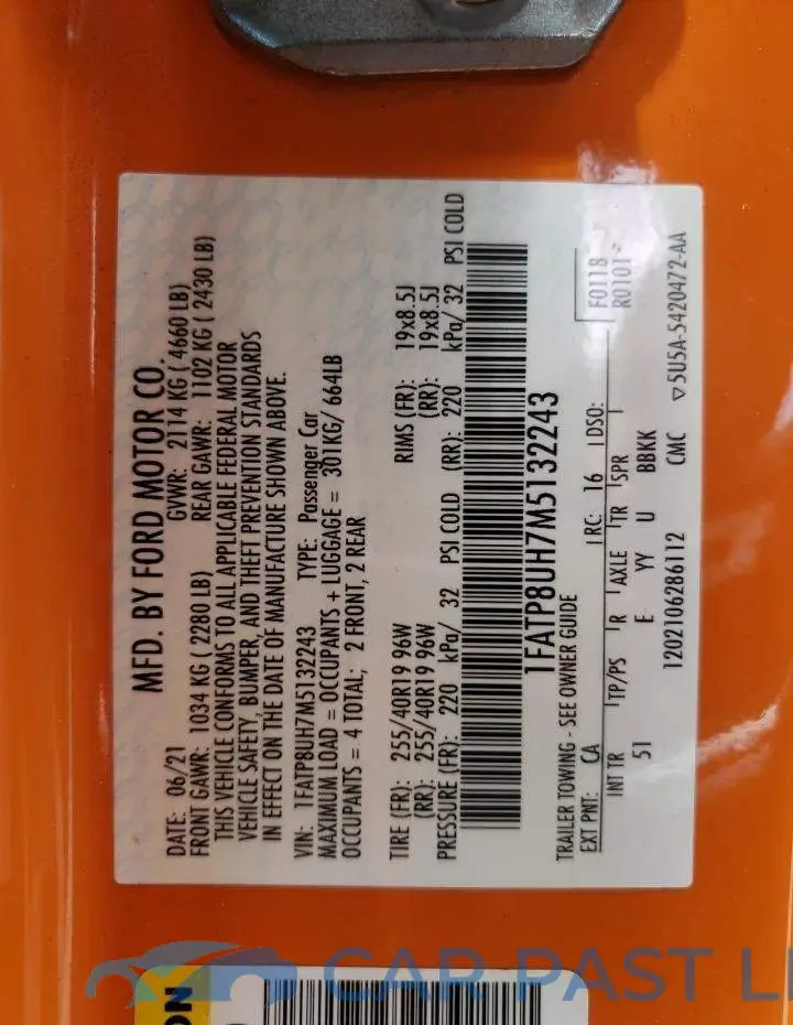 1FATP8UH7M5132243# 12