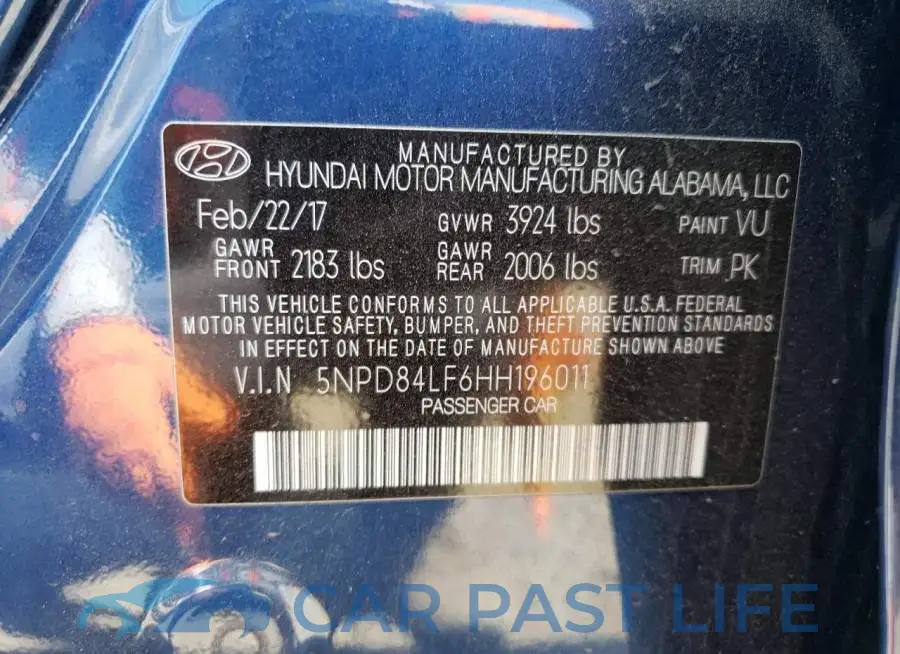 5NPD84LF6HH196011# 12