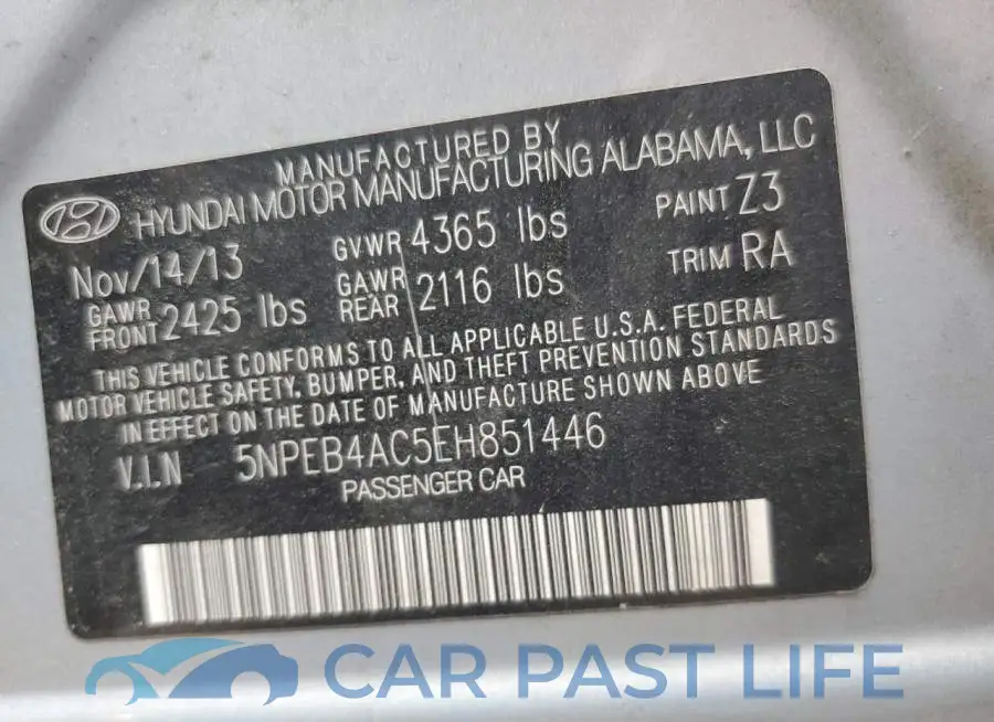 5NPEB4AC5EH851446# 12