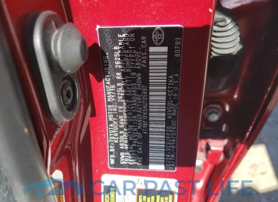 4T1BF1FK5HU705897# 12