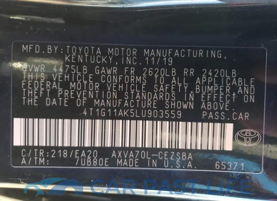 4T1G11AK5LU903559# 12