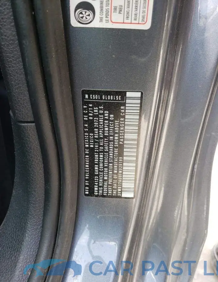 3VW817AU0FM025199# 12
