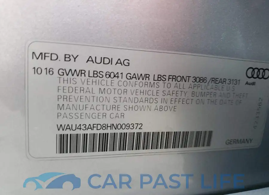 WAU43AFD8HN009372# 13