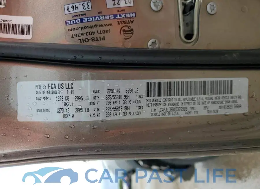 1C4PJLDB9KD376989# 14
