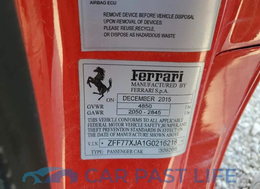 ZFF77XJA1G0216218# 10