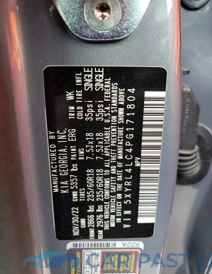 5XYRL4LC4PG171804# 14