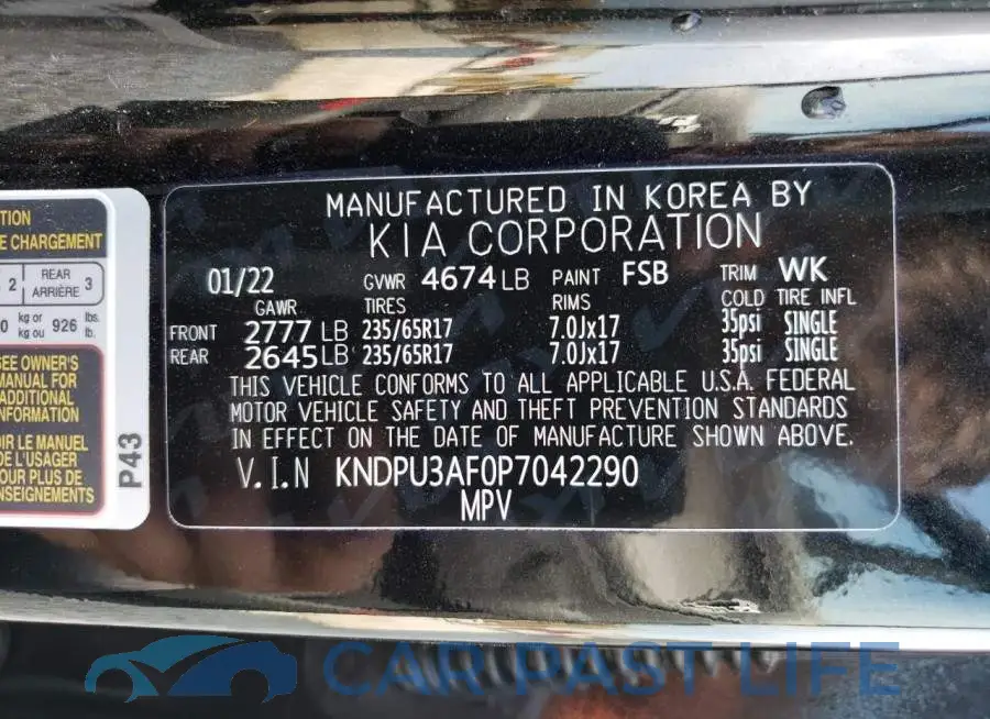 KNDPU3AF0P7042290# 13