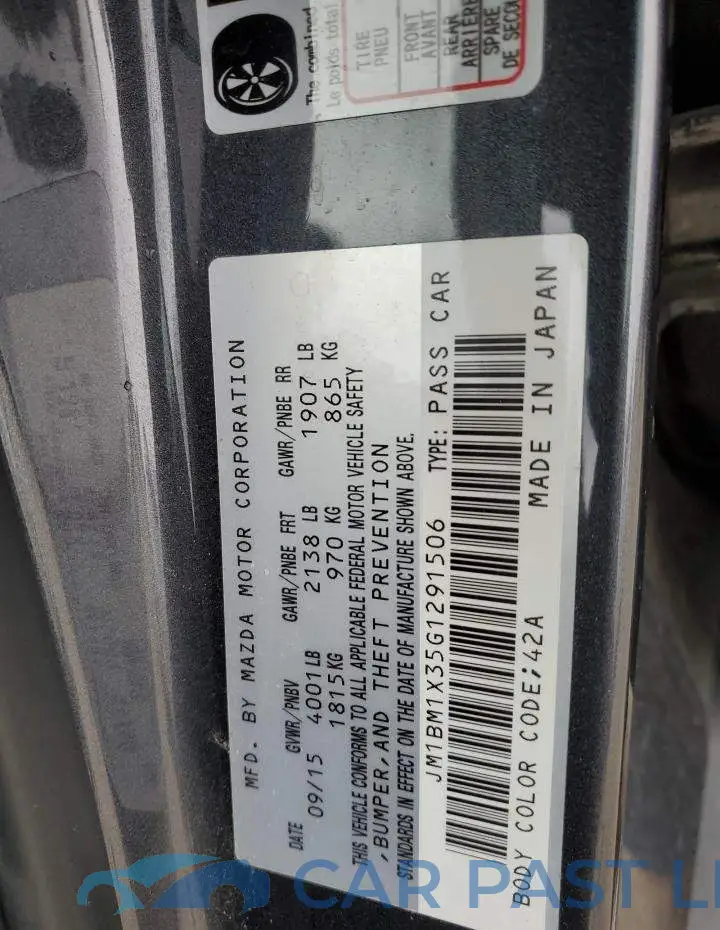 JM1BM1X35G1291506# 12