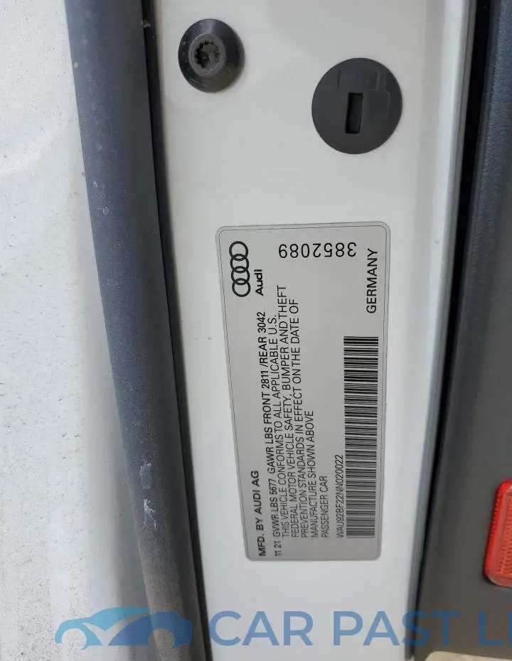 WAU92BF22NN020022# 13