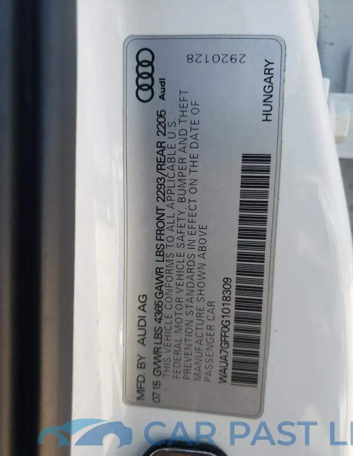 WAUA7GFF0G1018309# 13