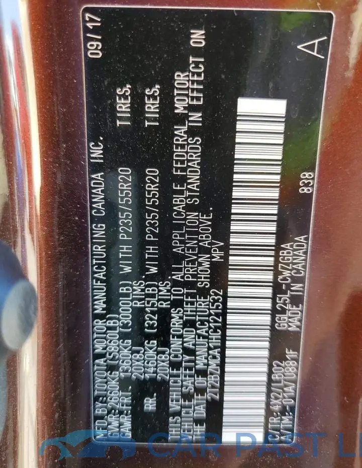 2T2BZMCA1HC121532# 10