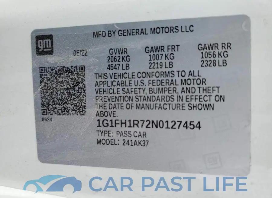 1G1FH1R72N0127454# 12