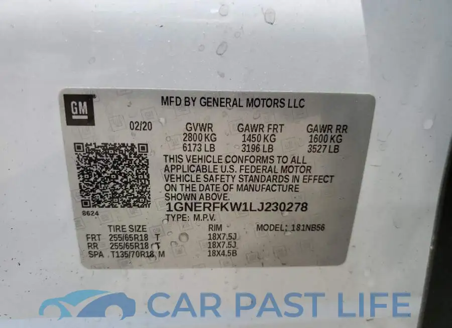 1GNERFKW1LJ230278# 13