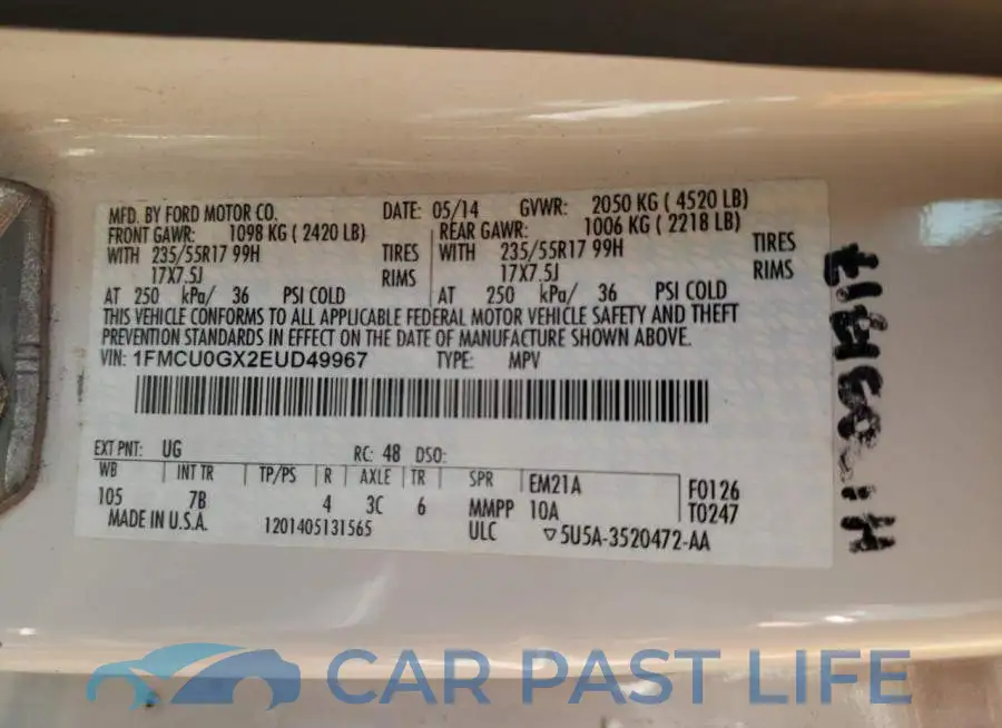 1FMCU0GX2EUD49967# 13