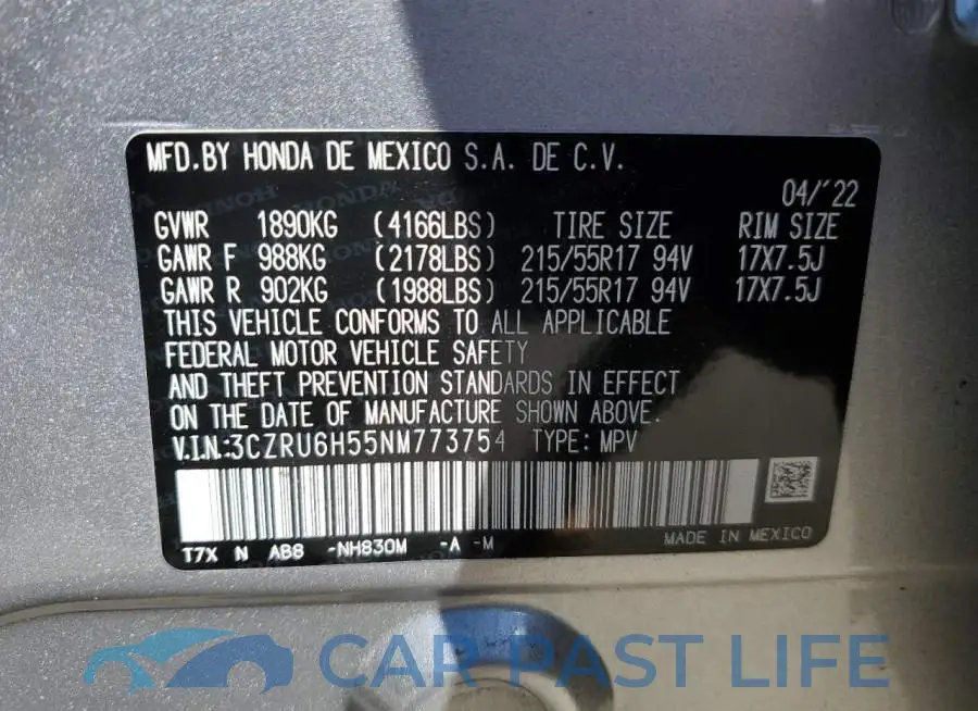 3CZRU6H55NM773754# 14