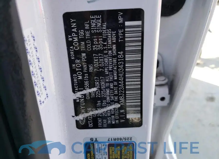 KM8J23A44HU343184# 12