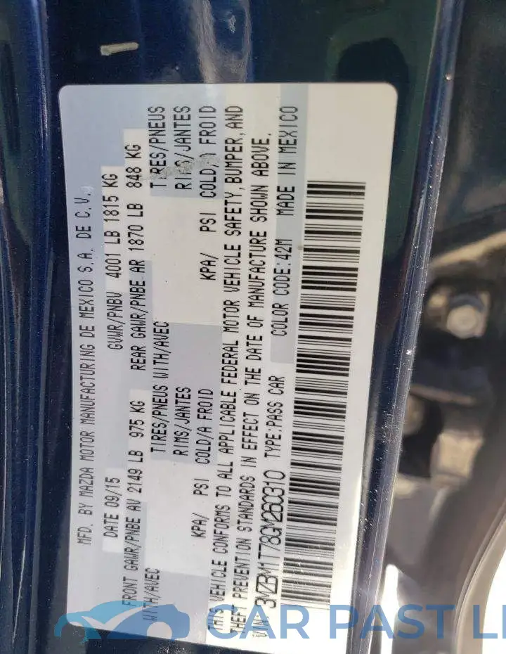 3MZBM1T78GM260310# 12