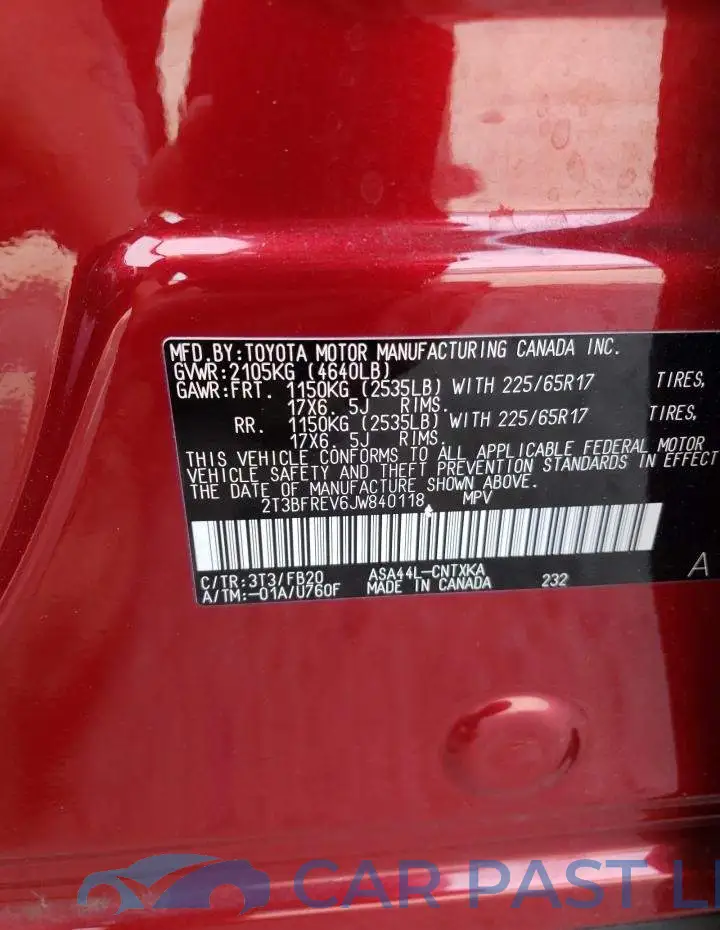 2T3BFREV6JW840118# 12