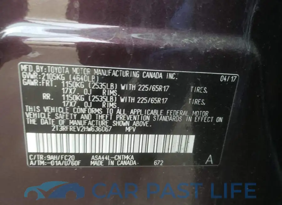 2T3RFREV2HW636067# 13