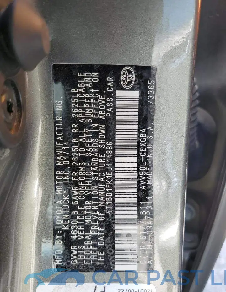 4T1BD1FK1EU114886# 12