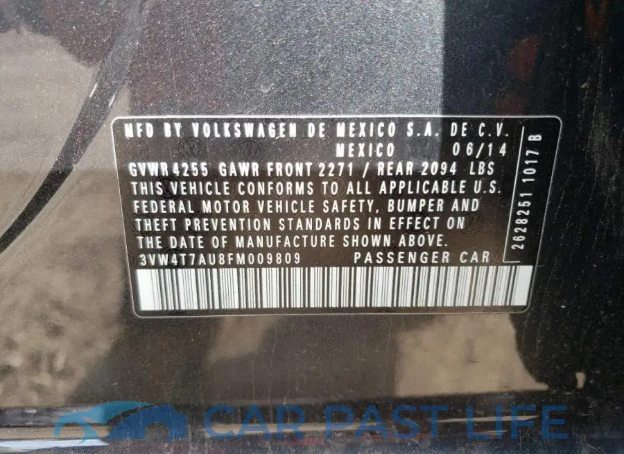 3VW4T7AU8FM009809# 12