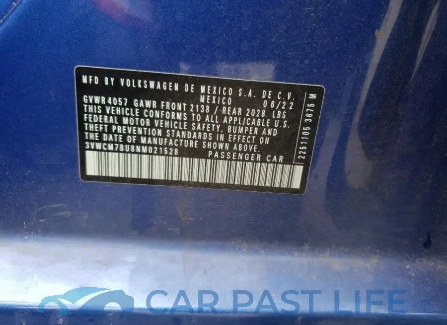 3VWCM7BU8NM021528# 12