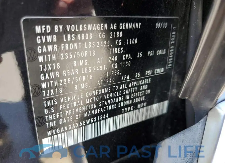 WVGAV3AX5EW531844# 13