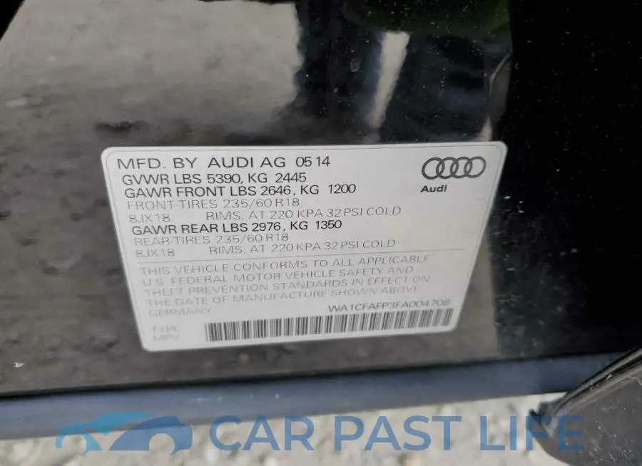 WA1CFAFP3FA004708# 13