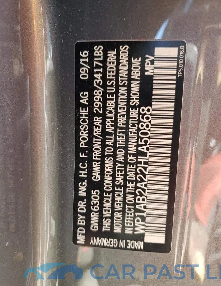 WP1AB2A22HLA50868# 13