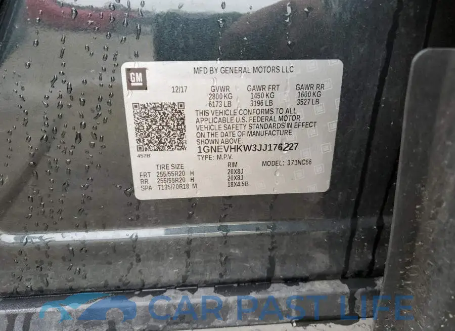 1GNEVHKW3JJ176227# 13