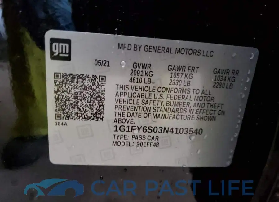 1G1FY6S03N4103540# 12