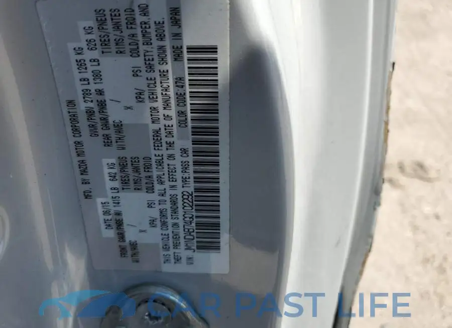 JM1NDAB74G0102292# 12