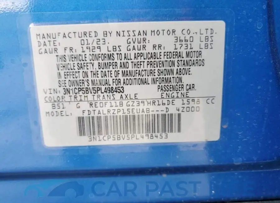 3N1CP5BV5PL498453# 13