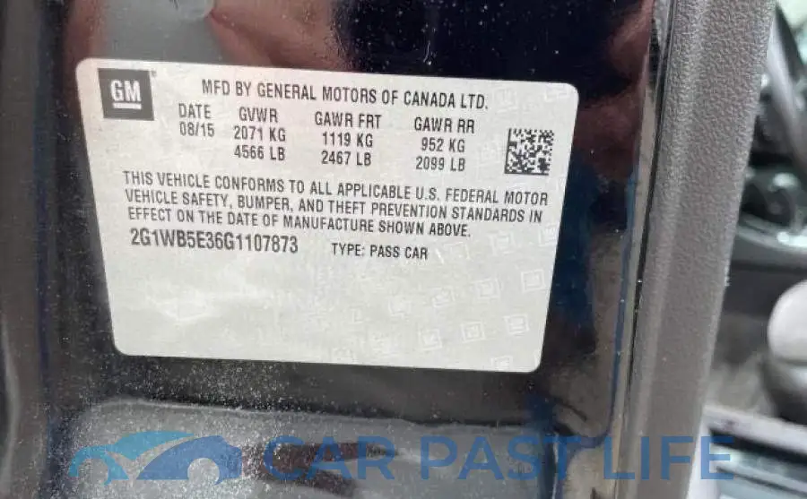 2G1WB5E36G1107873# 10